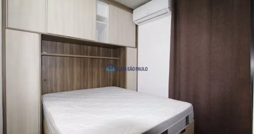 Studio para locação, 33m², mobiliado a 350m do metro adolfo pinheiro.