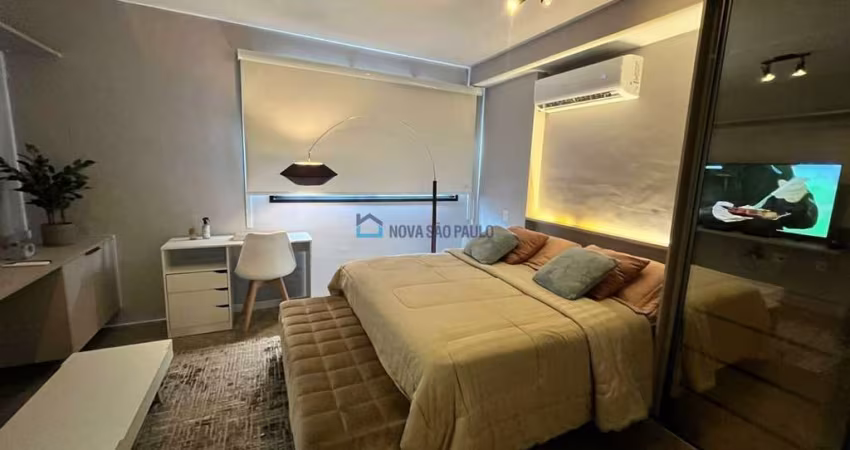 Stúdio 27m2, em Moema, mobiliado, 1 quarto