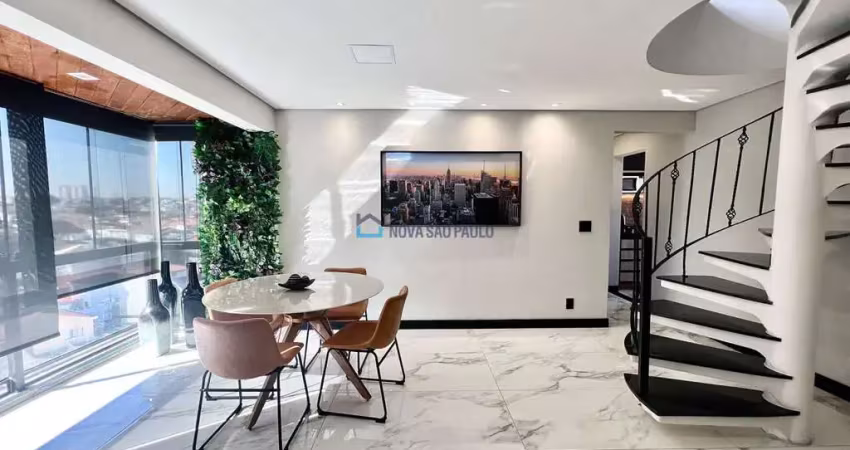 Cobertura duplex belíssima de 108,70m², terraço gourmet enorme !  ao lado shopping plaza sul