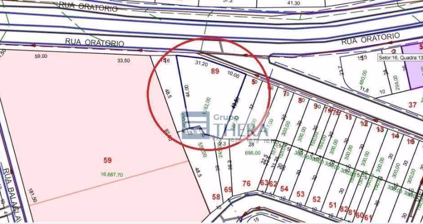 Terreno à venda, 1282 m² por R$ 2.600.000,00 - Parque Novo Oratório - Santo André/SP