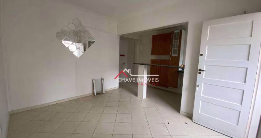 Apartamento com 1 dormitório para alugar, 41 m² por R$ 2.500,02/mês - Gonzaga - Santos/SP