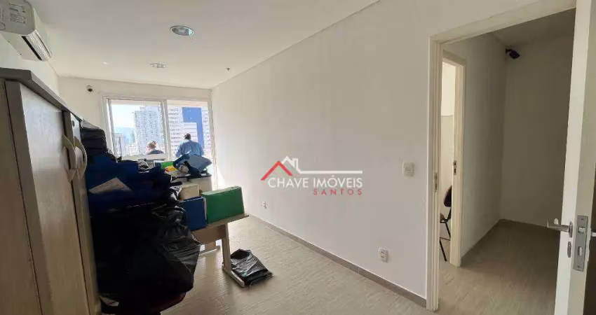 Sala, 48 m² - venda por r$ 500.000,00 ou aluguel por r$ 5.000,01/mês - boqueirão - santos/sp