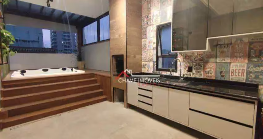 Cobertura com 3 dormitórios à venda, 191 m² por r$ 1.810.000,00 - campo grande - santos/sp