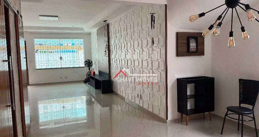 Casa com 4 dormitórios para alugar, 170 m² por R$ 6.000,01/mês - Marapé - Santos/SP