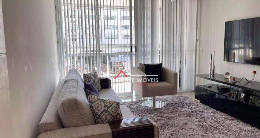 Apartamento com 2 dormitórios à venda, 114 m² por R$ 1.350.000,00 - Pompéia - Santos/SP