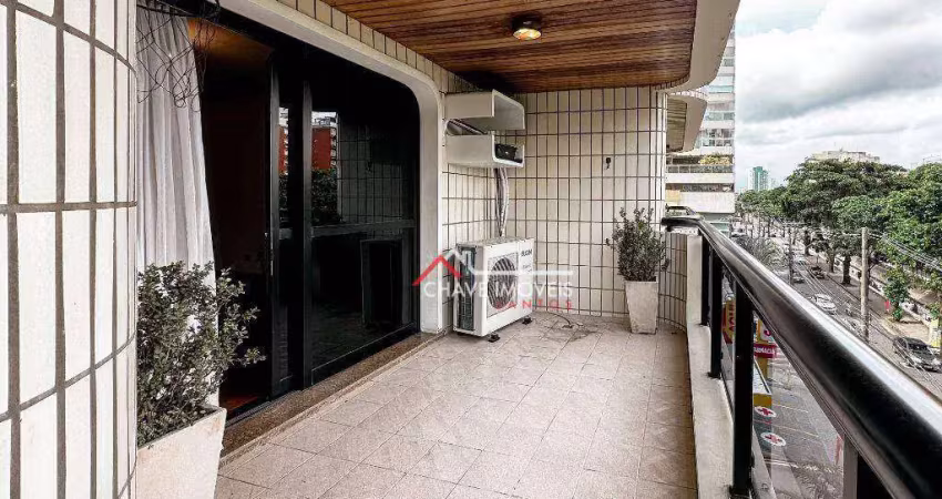Apartamento com 3 dormitórios para alugar, 200 m² por r$ 8.200,02/mês - boqueirão - santos/sp