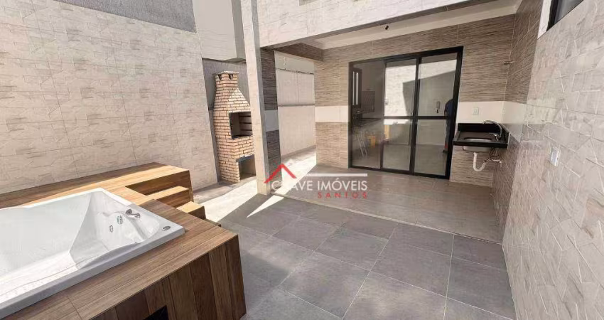 Sobrado novo com 3 dormitórios e espaço gourmet à venda, 123 m² por R$ 1.650.000 - Boqueirão - Santos/SP