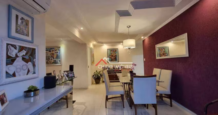 Apartamento com 3 dormitórios à venda, 120 m² por r$ 715.000,00 - campo grande - santos/sp
