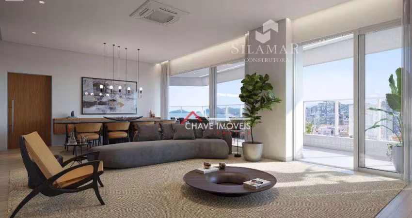 Apartamento com 3 dormitórios à venda, 224 m² por r$ 3.630.000,00 - gonzaga - santos/sp