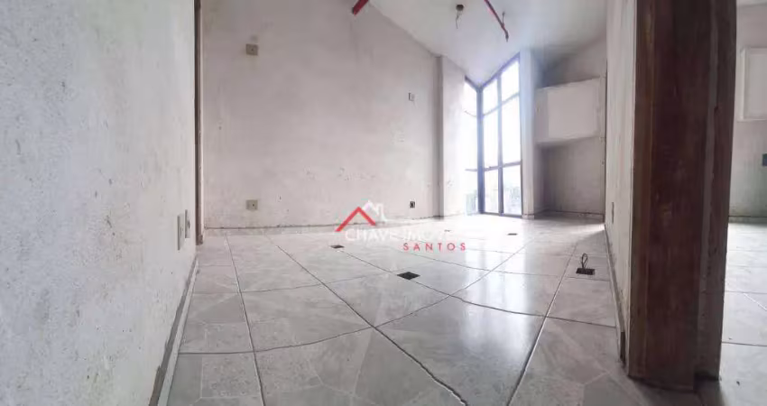 Sala à venda, 44 m² por r$ 371.000,00 - vila mathias - santos/sp