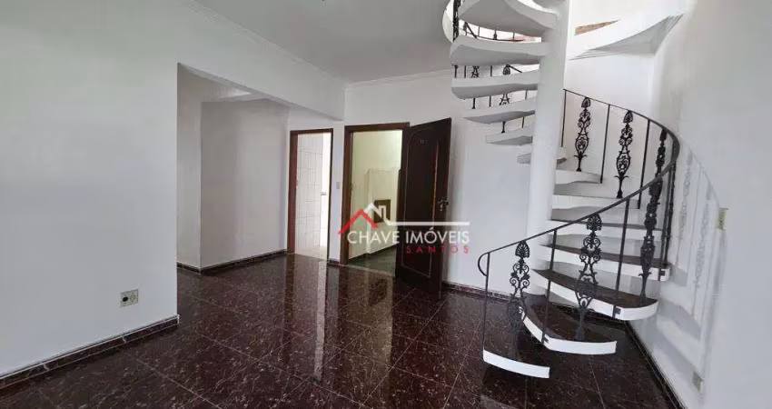 Cobertura com 1 dormitório à venda, 166 m² por R$ 940.000,00 - Aparecida - Santos/SP