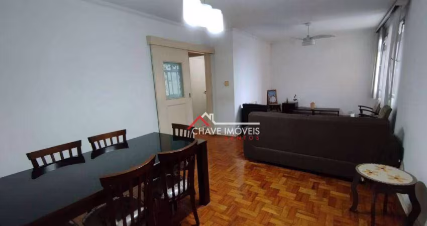Apartamento para alugar, 134 m² por R$ 4.000,02/mês - Embaré - Santos/SP