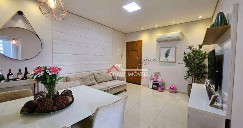 Apartamento com 2 dormitórios à venda, 77 m² por R$ 475.000,00 - Embaré - Santos/SP