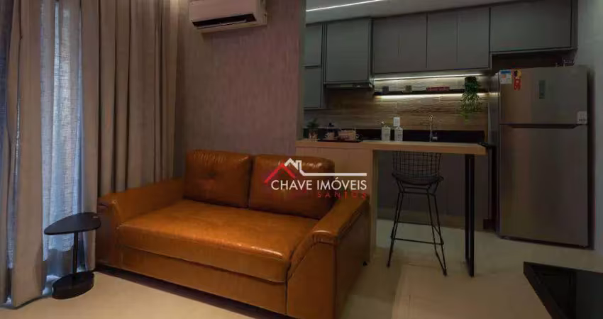 Apartamento com 1 dormitório à venda, 54 m² por r$ 675.000,00 - boqueirão - santos/sp