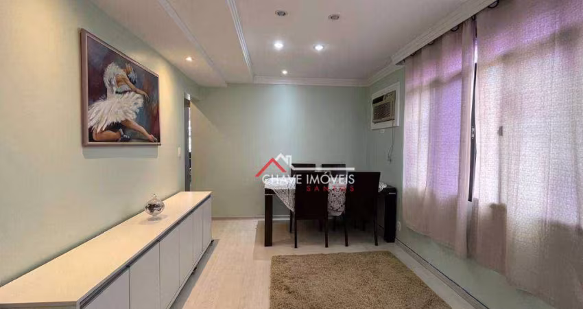 Apartamento com 2 dormitórios à venda, 72 m² por R$ 420.000,00 - Embaré - Santos/SP