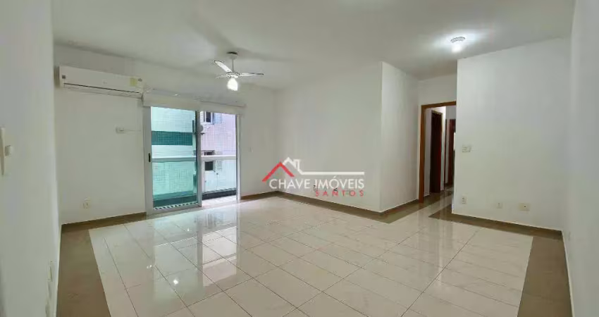 Apartamento com 3 dormitórios para alugar, 125 m² por r$ 7.500,02/mês - embaré - santos/sp