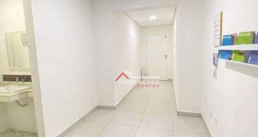 CONJUNTO COMERCIAL PARA LOCAÇÃO NO MACUCO EM SANTOS  / SP COM 4 SALAS, COPA E 1 VAGA DEMARCADA
