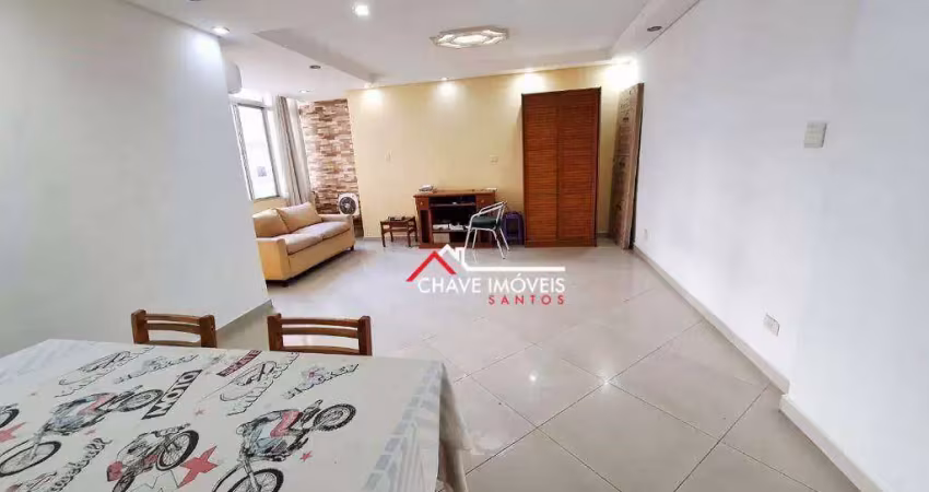 Apartamento, 130m², 2 quartos, praia josé menino  vaga coletiva suficiente.