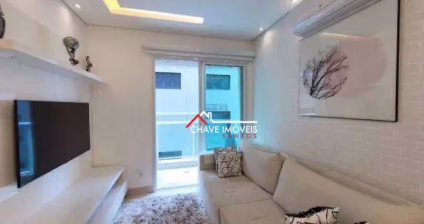 Apartamento com 1 dormitório à venda, 55 m² por r$ 725.000,00 - pompéia - santos/sp