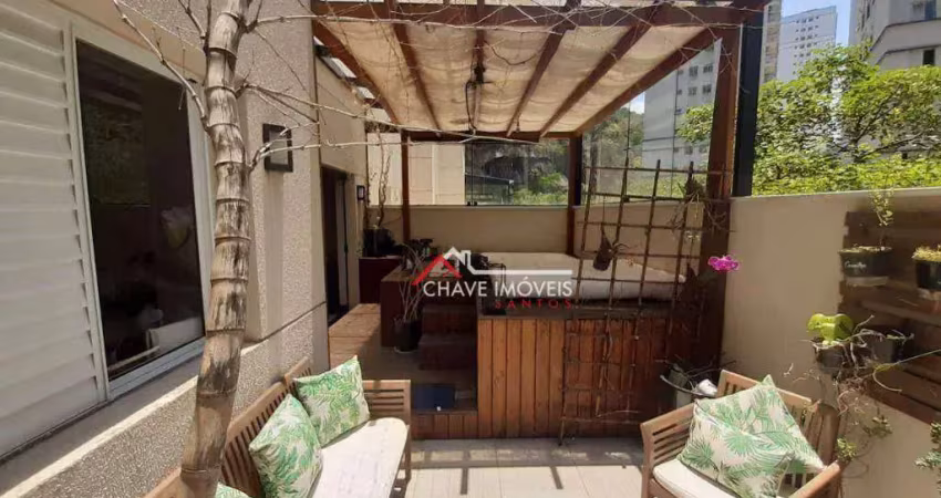 Apartamento garden com 2 dormitórios à venda, 98 m² por r$ 960.000,00 - marapé - santos/sp