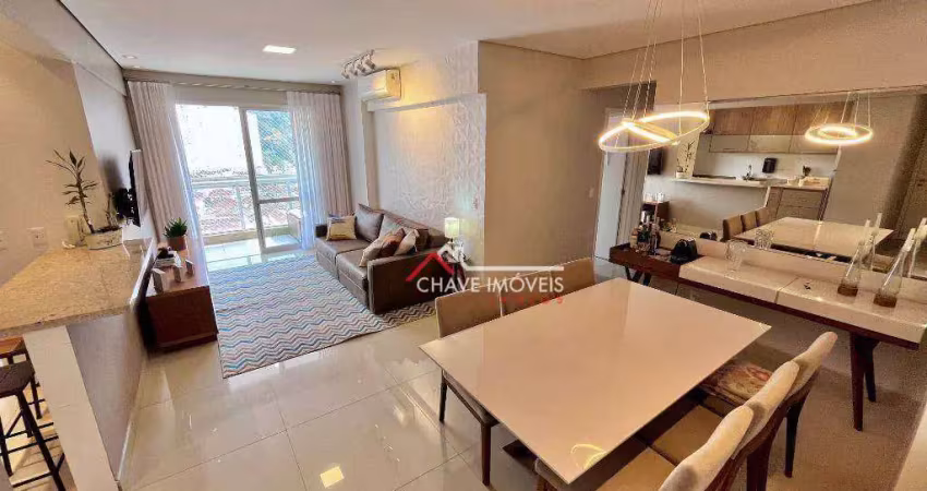 Apartamento com 2 dormitórios à venda, 85 m² por r$ 929.000,00 - marapé - santos/sp