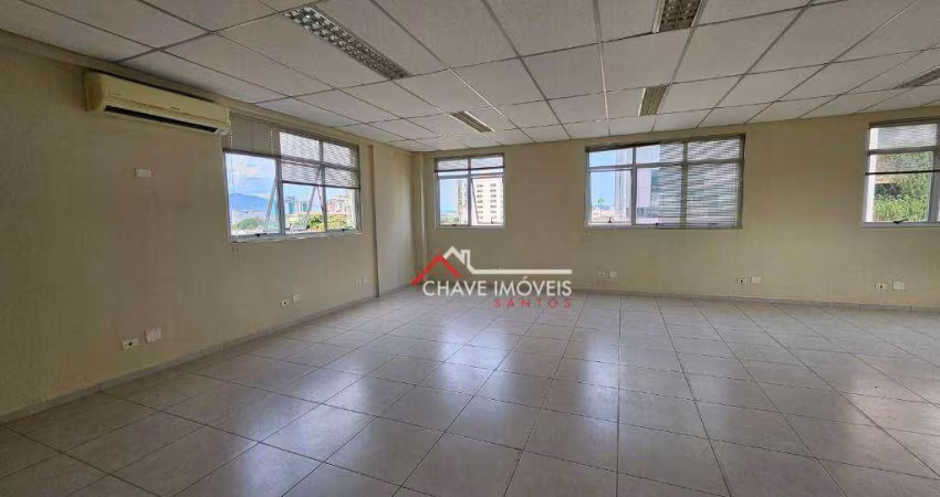 SALA COMERCIAL COM 62M² ÚTEIS, 2 VAGAS DE GARAGEM, NA VILA MATHIAS - SANTOS/SP
