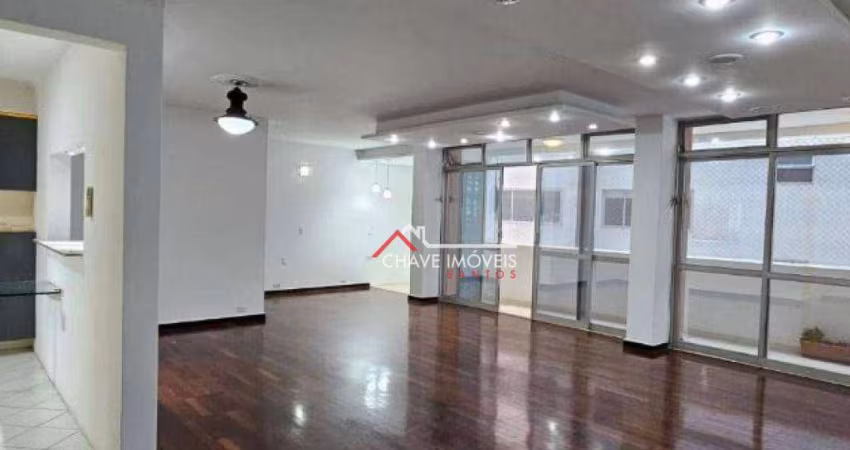 Apartamento com 3 dormitórios para alugar, 163 m² por R$ 6.500,02/mês - Gonzaga - Santos/SP