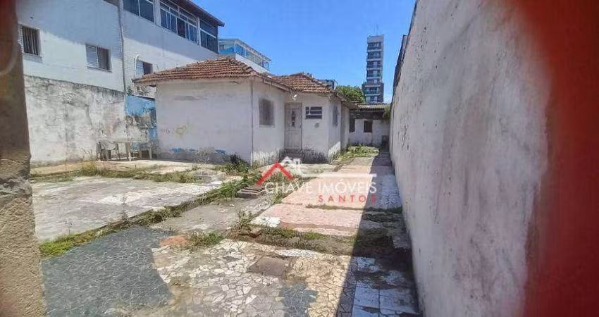Terreno à venda, 455 m² por R$ 1.100.000,00 - Aparecida - Santos/SP