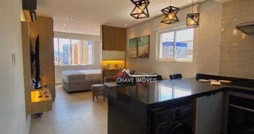 Apartamento com 1 dormitório, 45 m² - venda por R$ 630.000,00 ou aluguel por R$ 5.205,84/mês - Gonzaga - Santos/SP