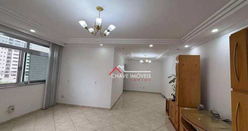 Apartamento com 3 dormitórios para alugar, 144 m² por R$ 7.500,02/mês - Gonzaga - Santos/SP