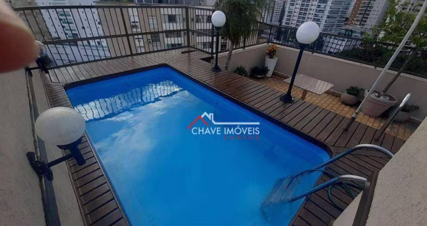 Cobertura com 3 dormitórios à venda, 270 m² por R$ 1.650.000,00 - Ponta da Praia - Santos/SP