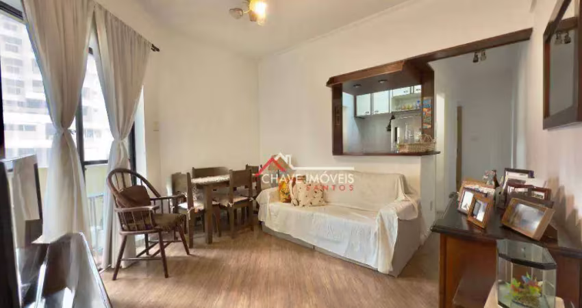Apartamento com 1 dormitório à venda, 47 m² por r$ 413.000,00 - josé menino - santos/sp