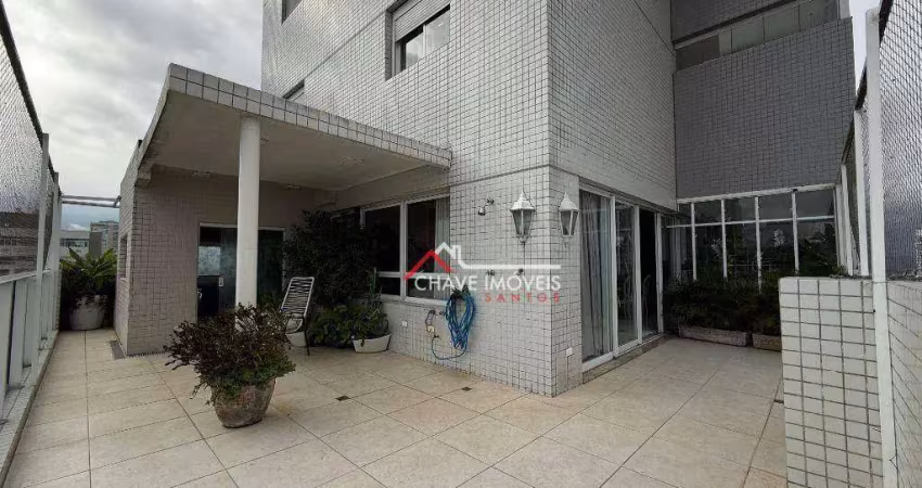 Apartamento garden com 3 dormitórios à venda, 438 m² por r$ 5.200.000,00 - embaré - santos/sp