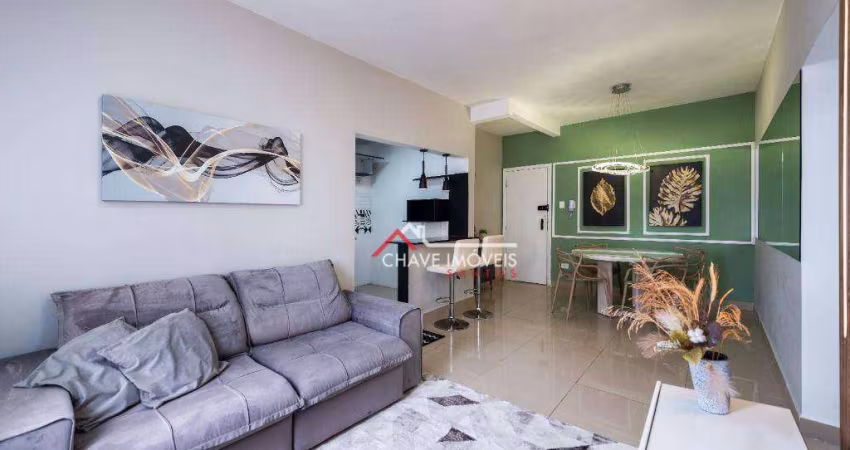 Apartamento com 2 dormitórios para alugar, 86 m² por R$ 5.500,01/mês - Boqueirão - Santos/SP