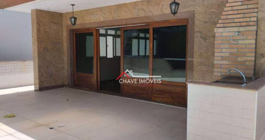Casa com 4 dormitórios para alugar, 215 m² por R$ 6.907,46/mês - Ponta da Praia - Santos/SP
