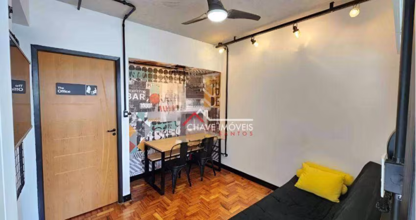 Apartamento com 1 dormitório para alugar, 50 m² por R$ 3.000,01/mês - Ponta da Praia - Santos/SP
