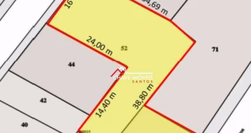 TERRENO DE 1,059 M² NA PONTA DA PRAIA EM SANTOS