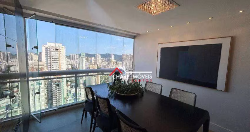 Apartamento com 2 dormitórios à venda, 129 m² por r$ 2.300.000,00 - aparecida - santos/sp