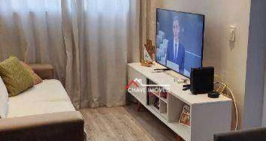 Apartamento com 2 dormitórios à venda, 45 m² por R$ 300.000,00 - Areia Branca - Santos/SP