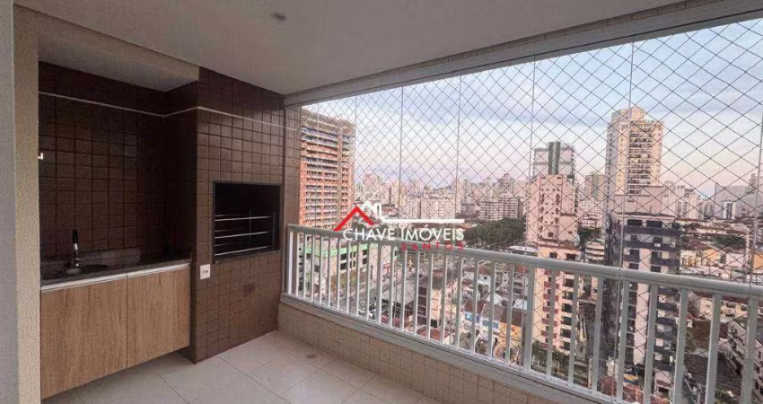 Apartamento com 3 dormitórios para alugar, 111 m² por R$ 6.500,02/mês - Vila Matias - Santos/SP