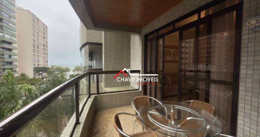 Apartamento com 3 dormitórios à venda, 173 m² por r$ 2.075.000,00 - embaré - santos/sp