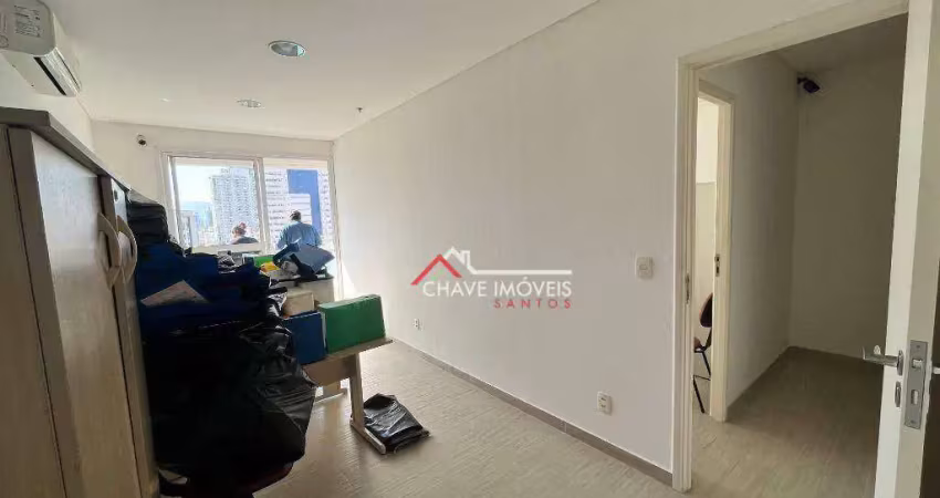 Sala, 48 m² - venda por r$ 500.000,00 ou aluguel por r$ 5.000,01/mês - boqueirão - santos/sp