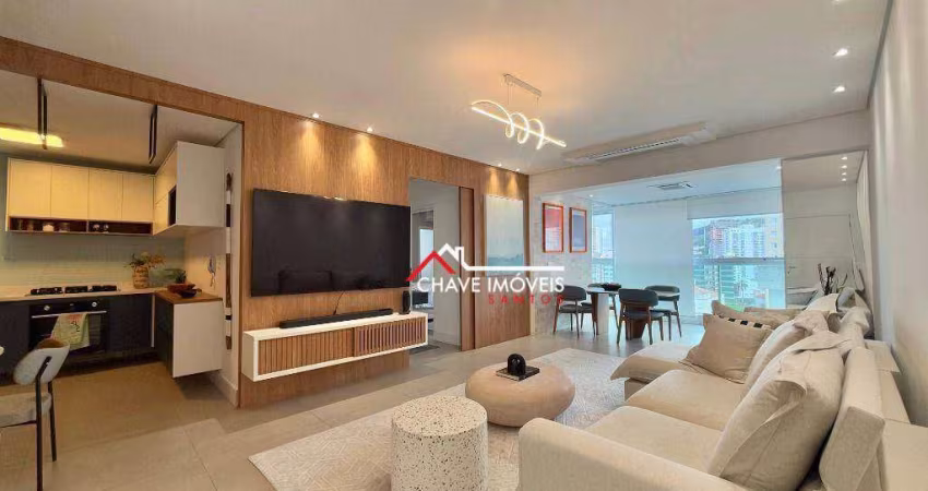 Apartamento com 2 dormitórios para alugar, 107 m² por R$ 8.000,02/mês - Pompéia - Santos/SP