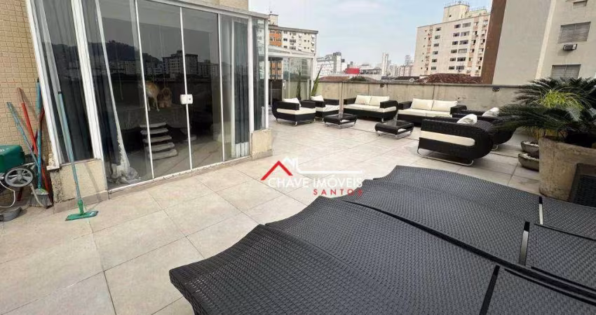 Apartamento Garden, 212 m² - venda por R$ 1.400.000,00 ou aluguel por R$ 13.000,02/mês - Campo Grande - Santos/SP