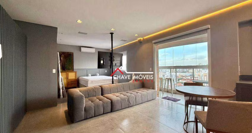 Studio com 1 dormitório à venda, 45 m² por R$ 640.000 - Campo Grande - Santos/SP