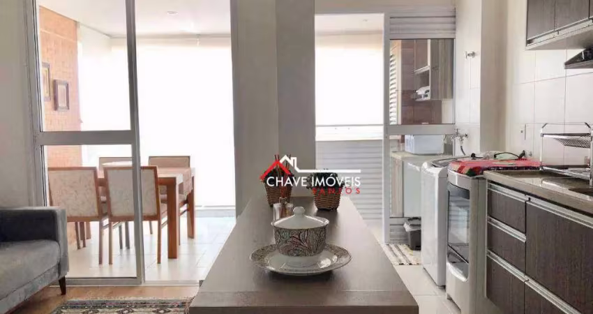 Apartamento com 1 dormitório para alugar, 49 m² por r$ 4.300,00/mês - ponta da praia - santos/sp