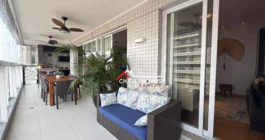Apartamento com 3 dormitórios à venda, 160 m² por r$ 2.550.000,00 - embaré - santos/sp