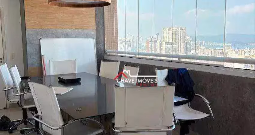 Sala para alugar, 90 m² por r$ 7.000,02/mês - boqueirão - santos/sp