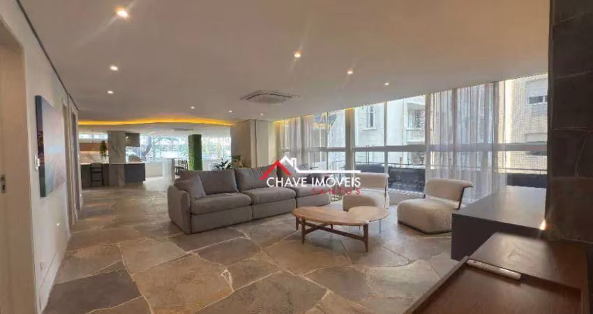 Apartamento com 3 dormitórios à venda, 267 m² por r$ 2.950.000,00 - gonzaga - santos/sp