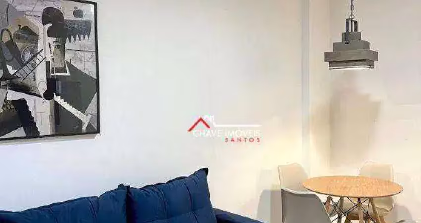 Apartamento com 1 dormitório para alugar, 50 m² por r$ 4.700,02/mês - ponta da praia - santos/sp
